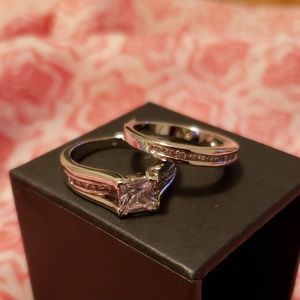 Sterling silver with cz wedding set . Brand new.